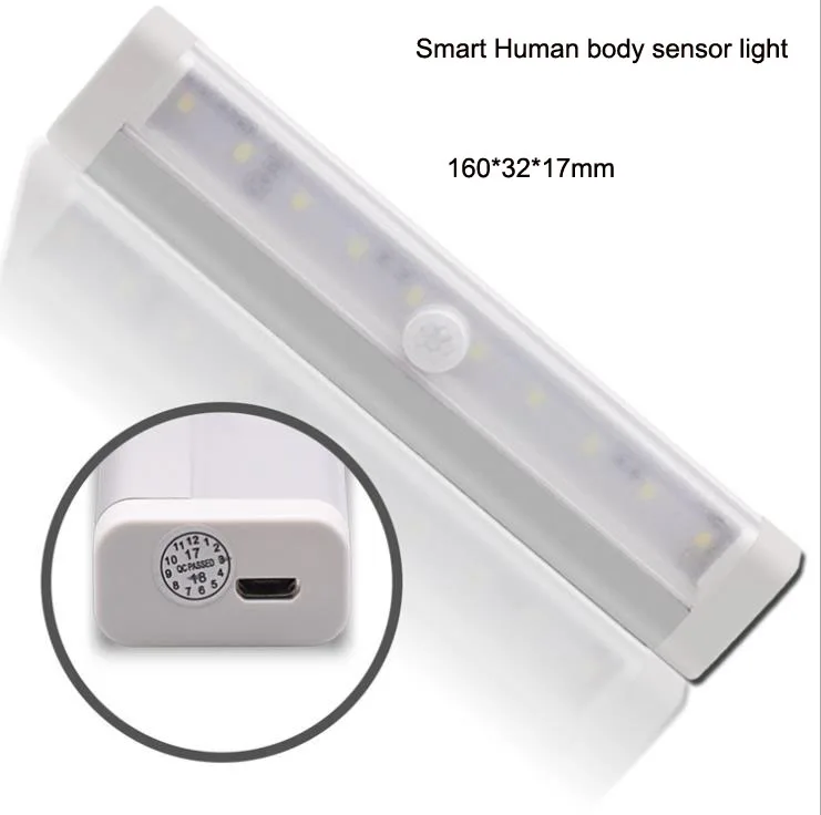 Smart Human Body Sensors Night Lights Wall PIR Sensors Bathroom Dining Bedroom Wardrobe Corridors Closet Corridor Cabinet