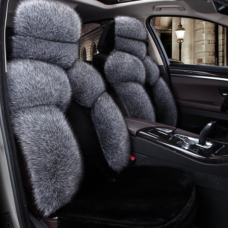 Теплые искусственный Лисий Мех общие автомобильные подушки для сидений автомобиля Стайлинг автомобиля чехол для BMW Audi Toyota Honda Ford All Sedan