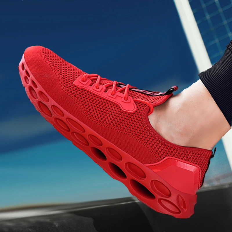 Light Men's Shoes Breathable Running Shoes 46 Trendy Blade Shoes Fashionable Pure-color Casual Shoes Big Plus Size Men's Shoes47