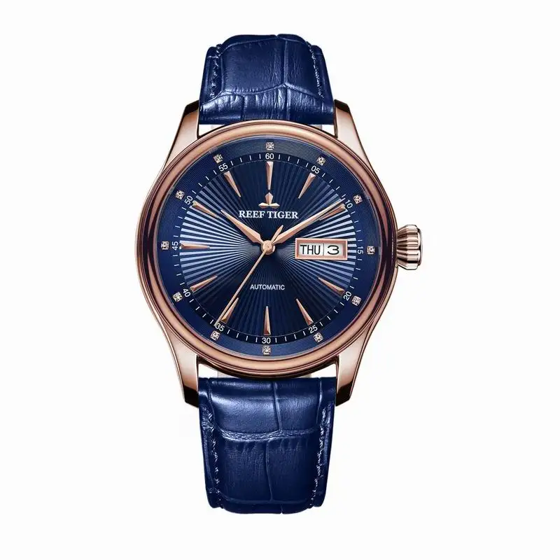 Новинка Риф Тигр/РТ классические брендовые часы с датой день розовое золото автоматические часы для мужчин RGA8232 - Цвет: RGA8232PLL