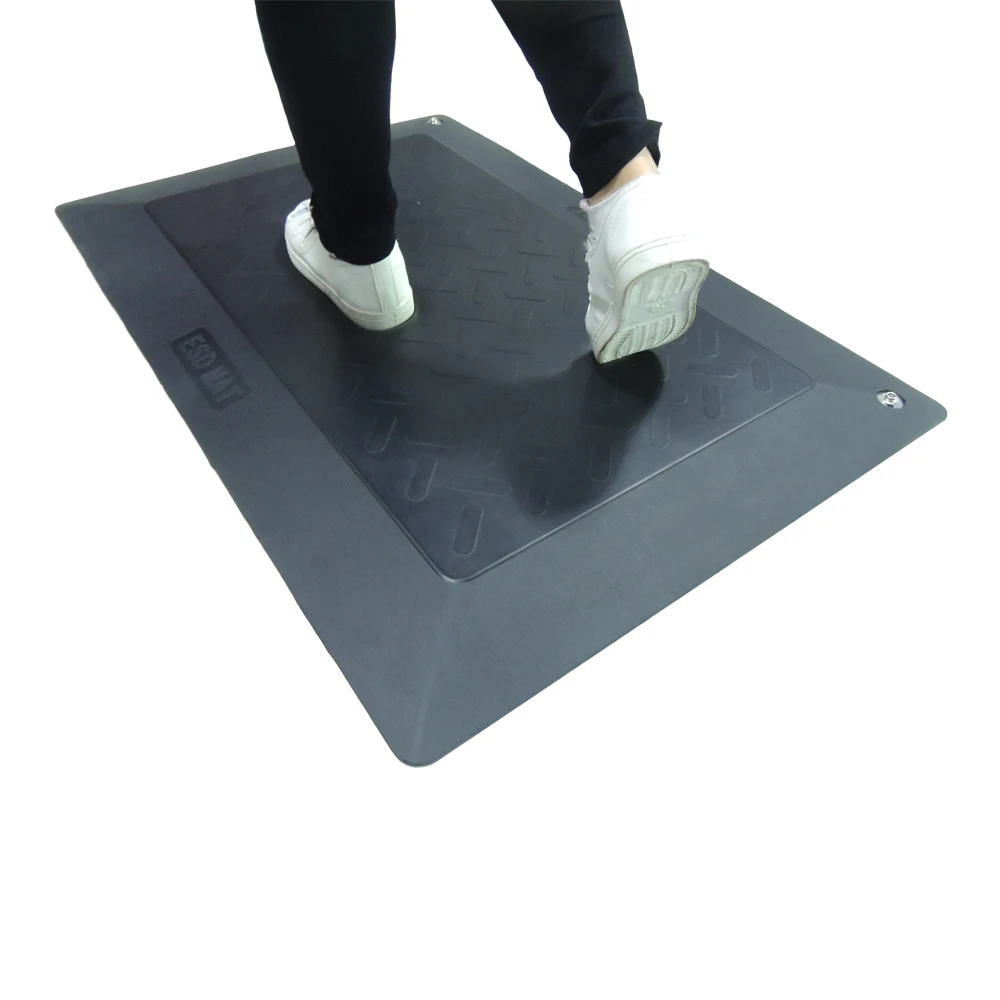 Black Floor Antistatic ESD Mat Anti-fatigue Floor Mat 25mm thickness with Grounding Cord for Factory Workstation
Black Floor Antistatic ESD Mat Anti-fatigue Floor Mat 25mm thickness with Grounding Cord for Factory Workstation