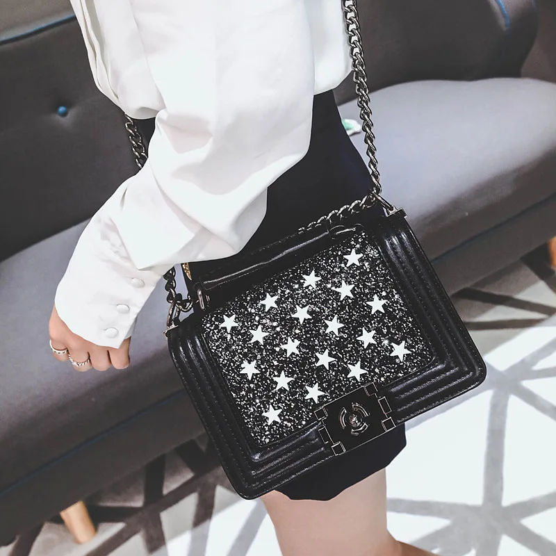 

2018 New Sweet Female Leather Handbags Fashion Luxury Lady Style Messenger Bags Design Chain Shoulder Bag Lady Party Bolso Mujer