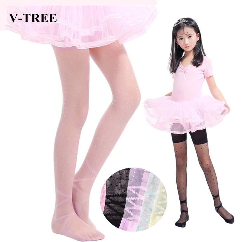 Lace Girls Tights Dot Tights For Girls Lace Kids Pantyhose Children Tights Baby Pantys 210T