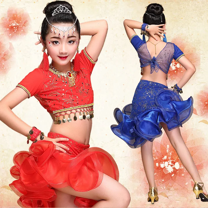 

Girl Latin dance skirt new children's Latin dance clothes exercise clothes performance clothing girl performance clothing