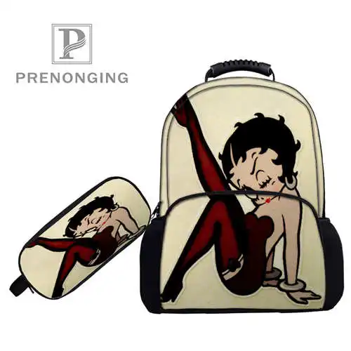 17 дюймовые рюкзаки Betty Boop (1) сумки для ручек с 3D принтом школьные женские и мужские