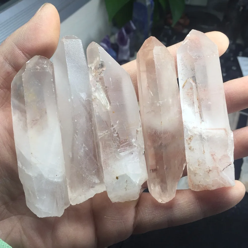 

5 Pieces a set Natural Clear Quartz Crystal Point Slender Healing Hexagonal Wand Treatment Specimen Stone #CWD104