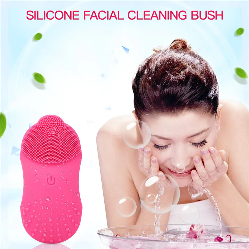 

Wireless Inductive sonic vibration Electric Face Cleaner Silicone Deep Pore Cleaning Face Machine Skin Facial Cleaning Brush