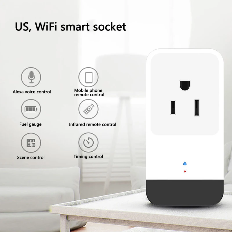 

Infrared Receiver Wifi Smart Socket Timer Switch Socket Wireless Remote Control Works For Google Home Alexa IFTTT