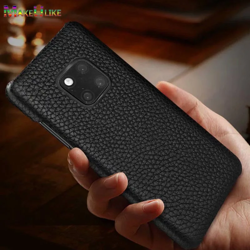 

Genuine Leather Back Case for Huawei P10 Plus P20 Pro Case Huawei Mate 9 10 20 Pro Cover Luxury Litchi Phone Bag Case