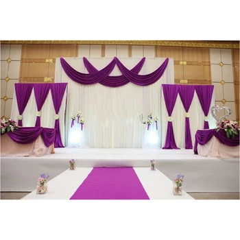 

1 Set Background Stage Curtain Pearl Ice Silk Fabric Drapes DIY Cover Veil For Wedding Party Banquet Decoration Hot Sale