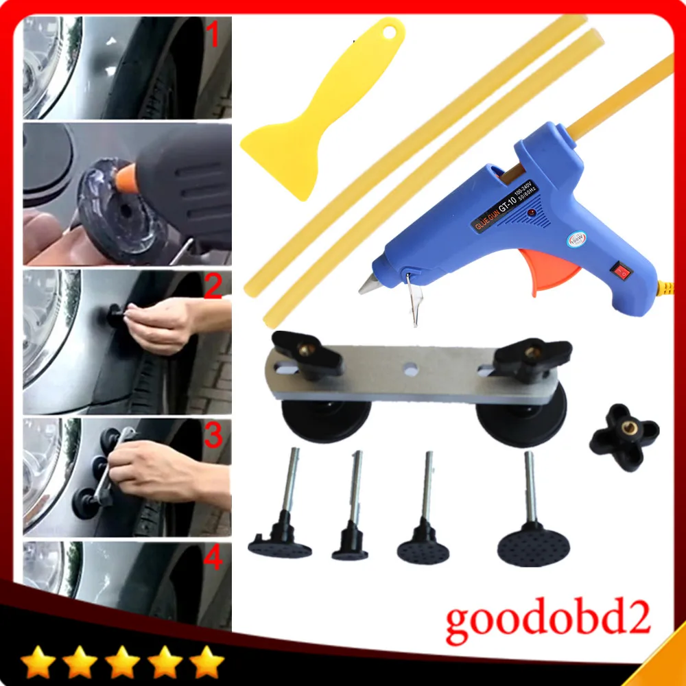 

Car PDR tools set Paintless Dent Repair Tools Pulling Bridge Dent Removal with hot glue gun Ferramentas 100W+2x glue sticks A065