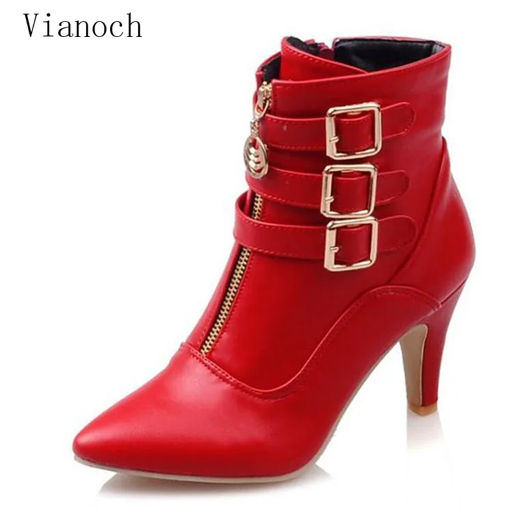 Fashion New Chelsea Ankle Boots Buckled Women Sexy High Heels Party ...