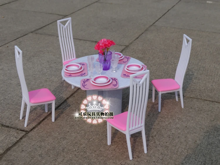 New style play set for barbie furniture living room tables and chairs dollhouse Puzzle toys