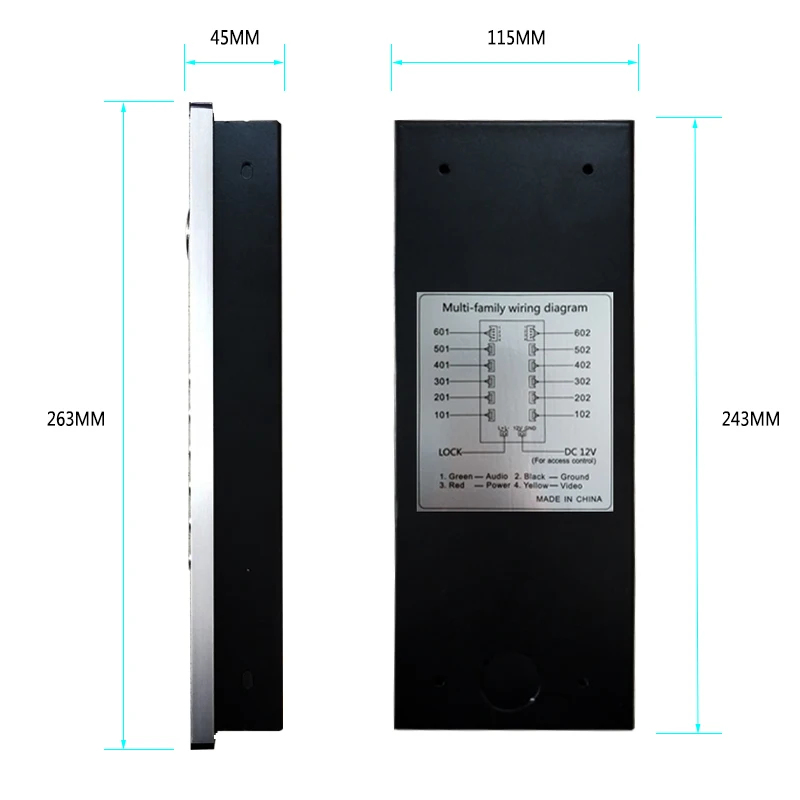 JERUAN 4,3 дюймов ЖК-дисплей видео дверь домофон Системы 2 монитора RFID Доступа Камера для 2 Бытовая квартира в наличии