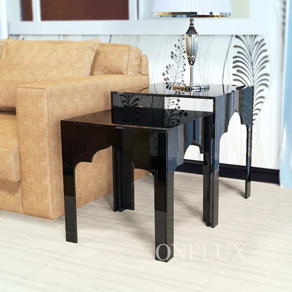 2 Pcs Set Engraved Acrylic Nesting Sofa Tables Lucite Occasional 2 Pcs Set Engraved Acrylic Nesting Sofa Tables Lucite Occasional Side Riser Table Small Furnitures In Nightstands From Furniture On Aliexpress