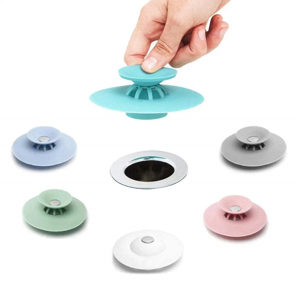 

2PC Shower Drain Strainers Hair Catchers Rubber Sink Plug Cover Bathtub Stopper Silicone Floor Filter Creative Kitchen Bathroom