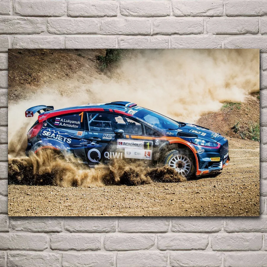 

Fiesta Rally car racing vehicle living room decoration home art decor wood frame fabric poster KJ118