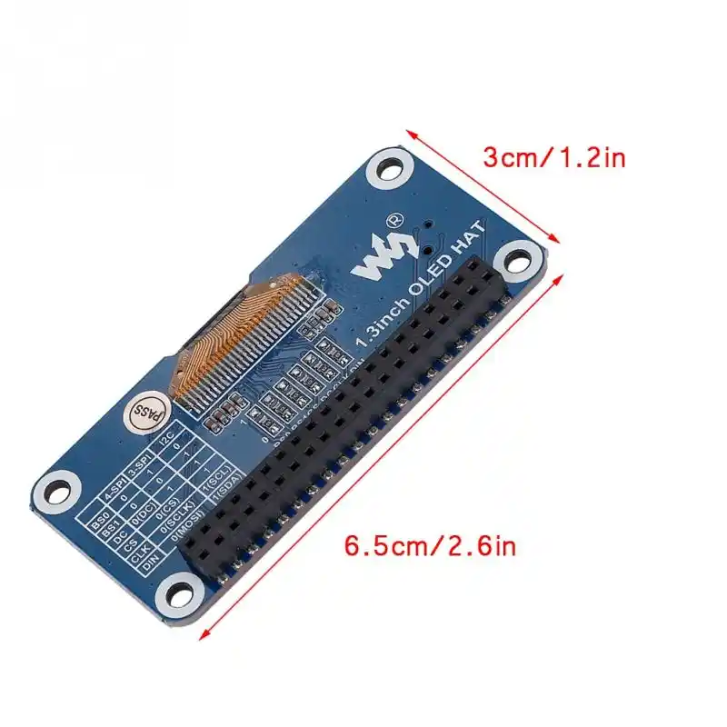 3-Wire and I2C Support for Raspberry Pi 2B//3B//Zero//Zero W 1.3 inch OLED Display HAT Expansion Board 4-Wire OLED Expansion Board