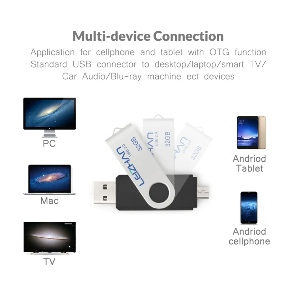 LEIZHAN мобильный USB флеш накопитель 128 Гб 64 ГБ 32 16 8 4 карта памяти микро U Диск otg usb