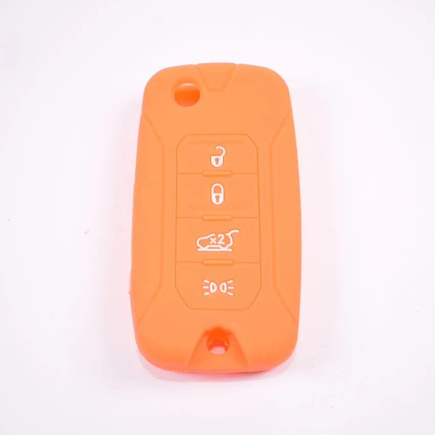 Силиконовый чехол для ключей от машины чехол сумка подходит для Jeep Renegade 4 кнопки складной дистанционный ключ 7 цветов