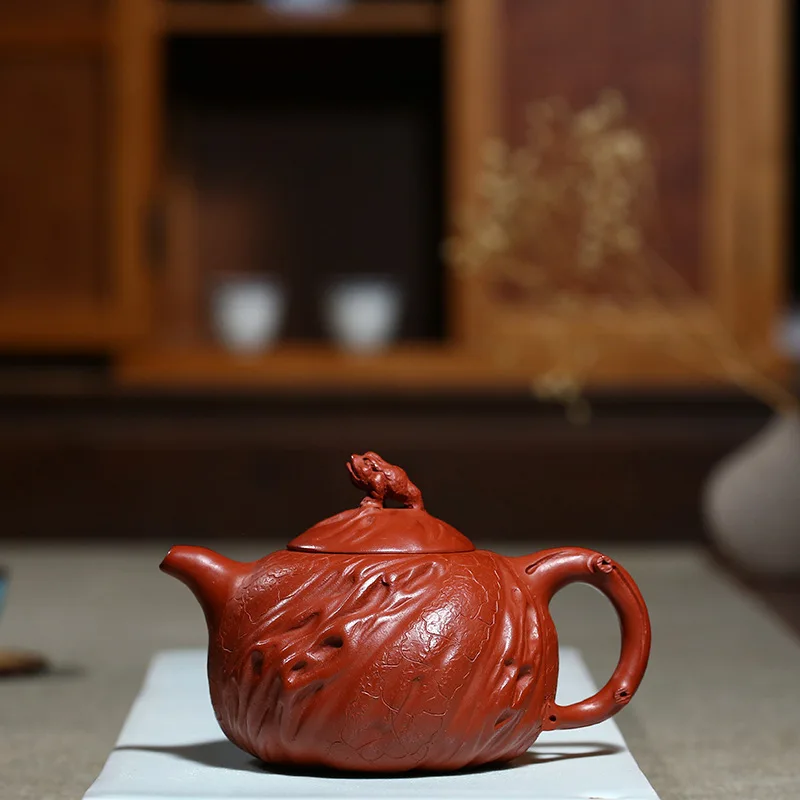 

Teapot Full Manual Quality Goods Raw Ore Bright Red Robe Golden Tuna For Spring Pot Kungfu Online Teapot Tea Set Suit Gift