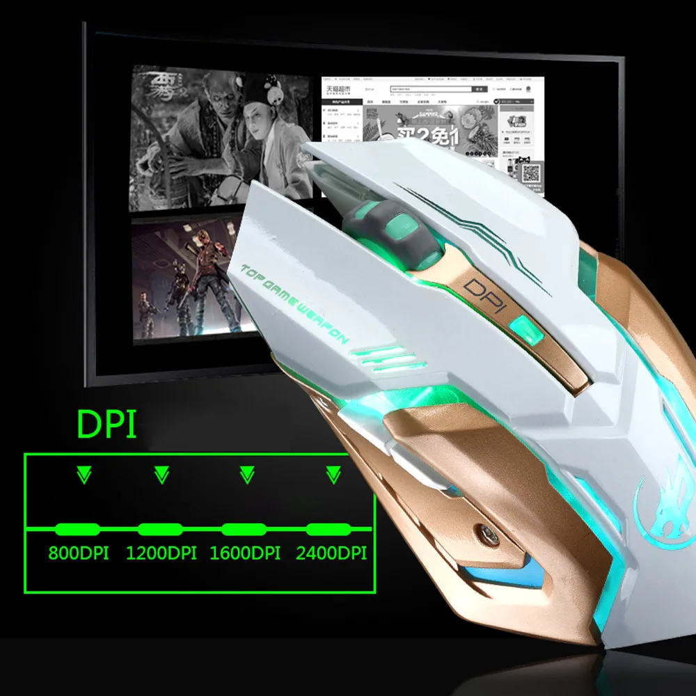 2400 dpi игровая мышь беспроводная перезаряжаемая Бесшумная Настольная компьютерная мышь для ноутбука