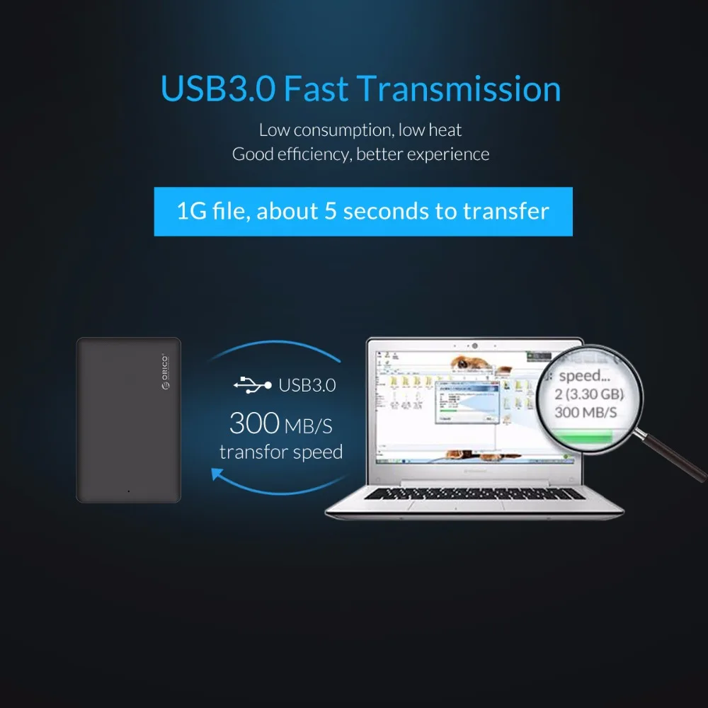 Чехол для жесткого диска ORICO 2 5 дюйма Sata к USB 3 0 адаптер корпуса Гбит/с 2577U3 коробка