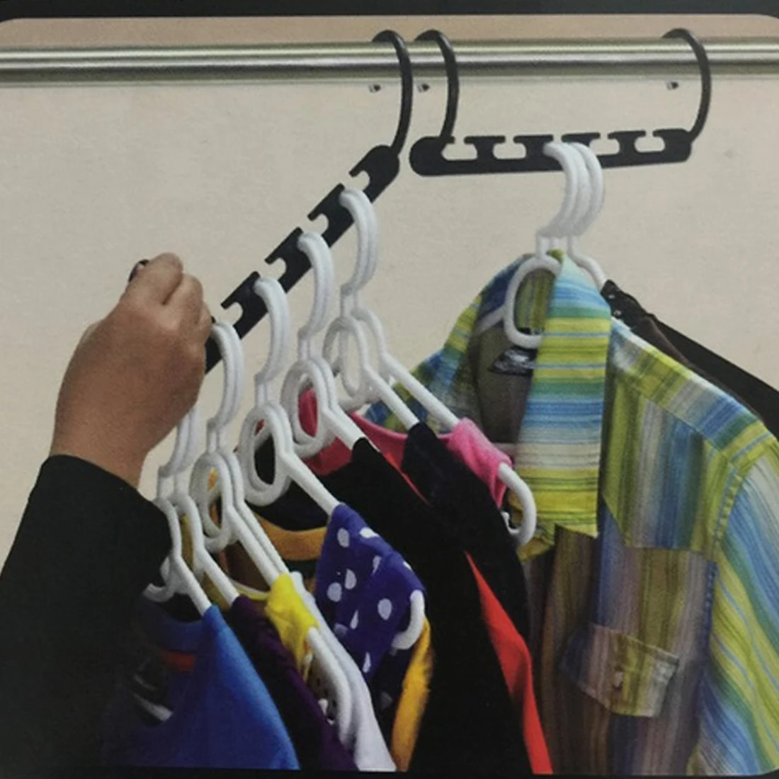 

Newest 1pc Space Saving Hanger Plastic Cloth Hanger Hook Magic Clothes Hanger With Hook Closet Organizer new