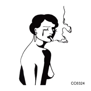 CC6324 6X6cm Little Sexy Old School Style Naked Smoking Women Temporary Tattoo Sticker Body Art Water Transfer Fake Taty CC6324 6X6cm Little Sexy Old School Style Naked Smoking Women Temporary Tattoo Sticker Body Art Water Transfer Fake Taty