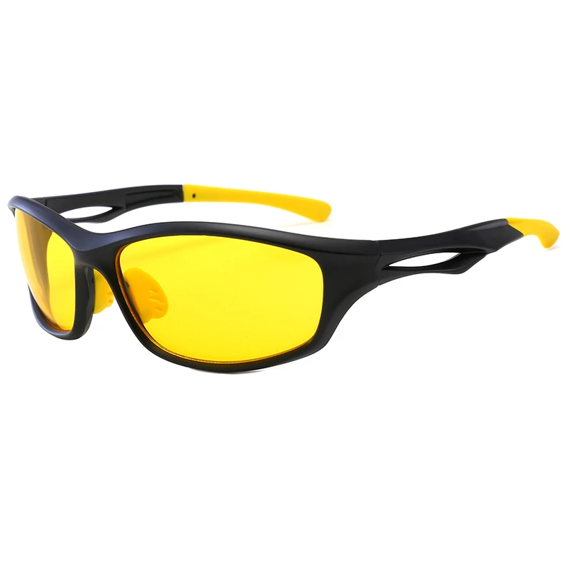 Спортивные солнцезащитные очки, походные очки для мужчин и женщин, ветрозащитные очки UV400 для езды на велосипеде, бега, рыбалки, гольфа, бейсбола, пеших прогулок - Цвет: Black Yellow