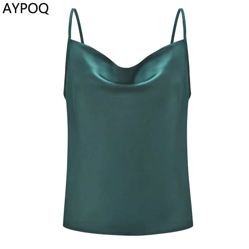 

Ladies Camisole Tank Top Shirt Soft Satin Adjustable Camis Suspender Vest Multi-color Summer Elegant Sexy Women Casual Tops New