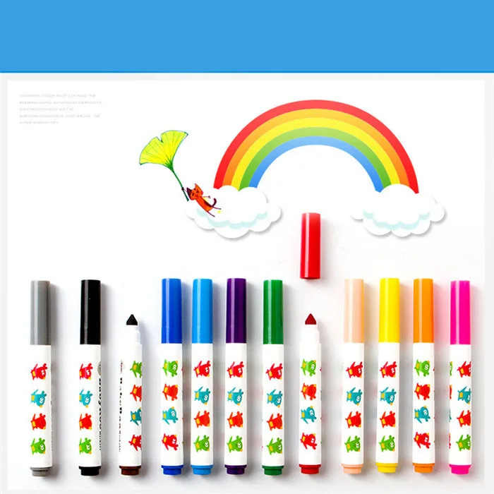 

Creative 12 Colors WaterColor Pen Cute Pencils for Kids Art School Supplies Stationery