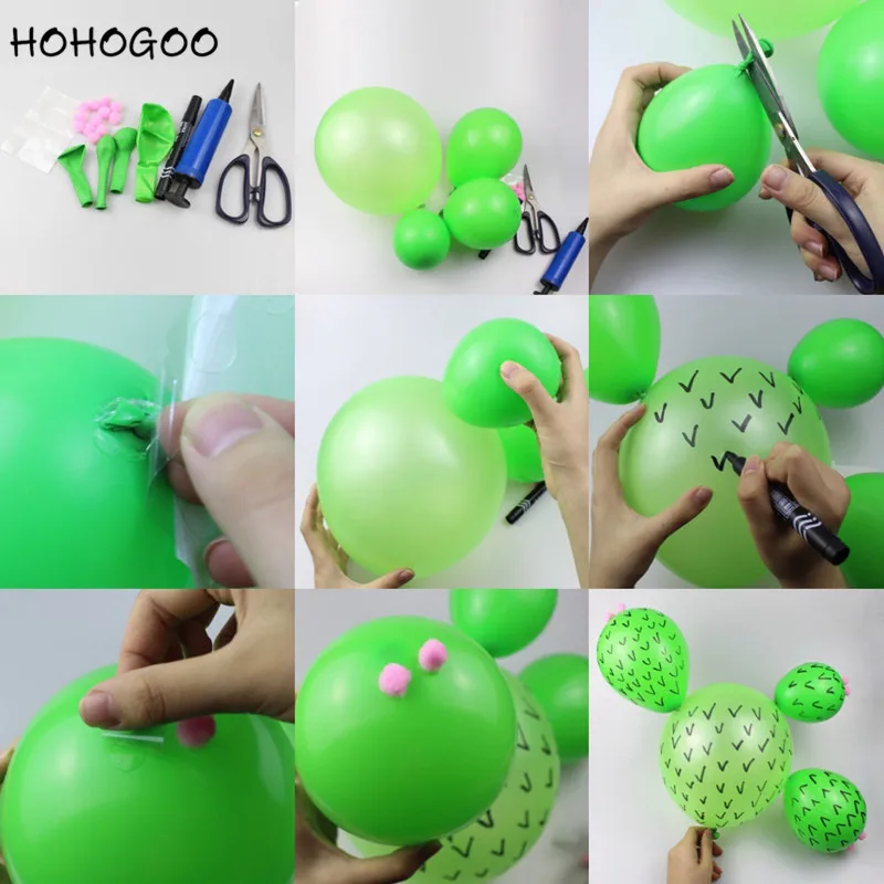 HOHOGOO 6 шт./компл. 12 дюймов DIY Кактус воздушный шар латексный Гавайский тропический