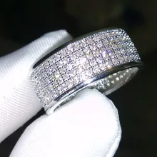 Victoria Wieck Redonda anillo de la venda 250 Unids Diamante Simulado Blanco de 10KT Gold Filled Anillo Sz 5-11 Envío gratis