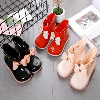 

Pink Baby Girl Boots Anti Slip Reusable Rain Boots Kids Jelly Toddler Girls Rain Boots Colorful Bow Princess Rain Shoes Kids D30