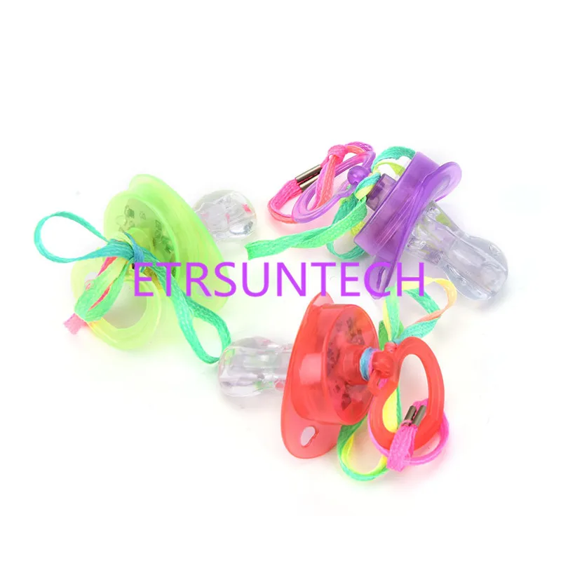 200 teile/los Led Schnuller Pfeife Licht Halsketten Nippel Flashing Kinder Spielzeug Für Weihnachten Bar Partei Liefert