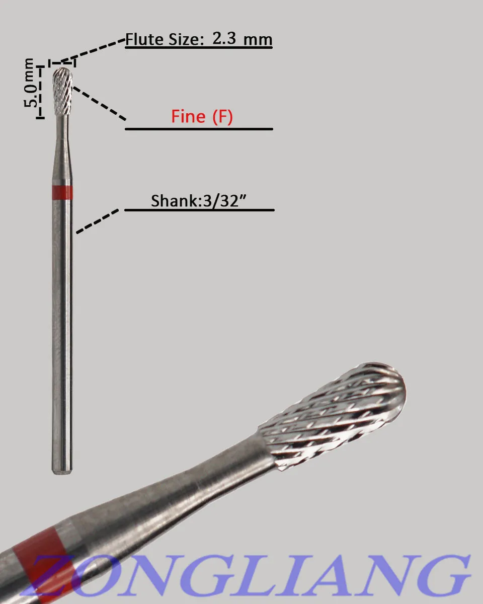 Профессиональная электрическая дрель карбидная насадка для ногтей сверла фрезы для ногтей роговой инструмент для чистки ногтей Маникюр Педикюр F