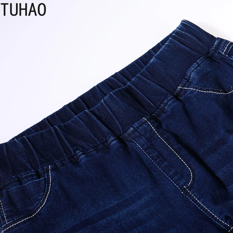 TUHAO Women's Elastic Waist Skinny Stretch Jeans Plus Size 9XL 8XL 7XL 6XL Jeans Casual Denim Pencil Pants Women Jeans AKZ