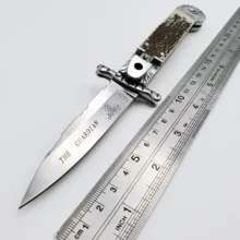 Итальянский мафиозный складной нож D2 лезвие Имитация Ручка Олений Рог карманные ножи армии кемпинга выживания Тактические быстро открыть EDC инструменты