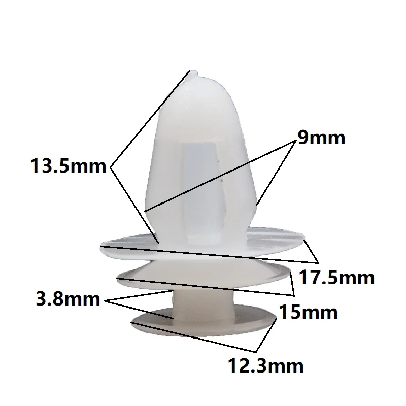 KE LI MI № 7 Подходит 9 мм Универсальная Дверь Крепеж на приборную панель Пряжка Пластик белый фиксатор крепления автомобиля Средства для укладки волос - Название цвета: NO.7