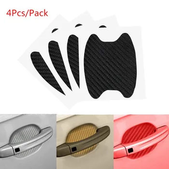 

4Pcs/Set Car Handle Sticker Protection Film Door Paint Anti Scratch Carbon fibre Car-styling exterior sticker Cover Body Protect