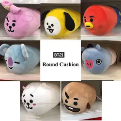 Kpop BTS Bangtan обувь для мальчиков BT21 круглая подушка, Подушка Плюшевые длинные диван подушки мультфильм CHIMMY SHOOKY TATA COOKY теплый Q Кукла домашний