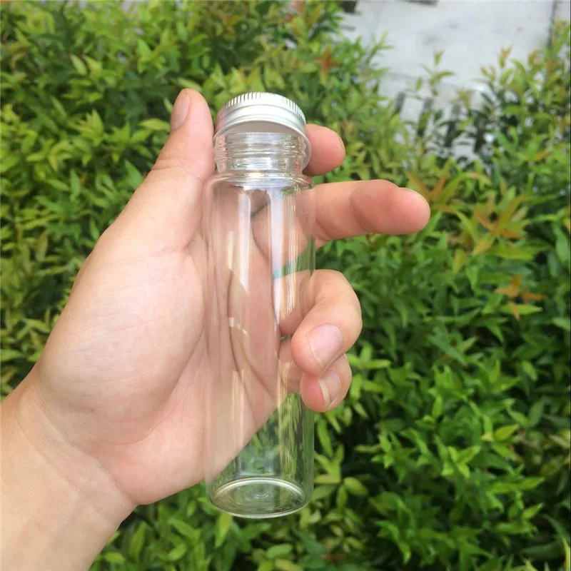 12 pcs 37x120 mm 90ml Aluminum Screw Cap Candy Bottles Wishing Stars Glass Bottles Decorative Jars Decorative Glass Containers 2