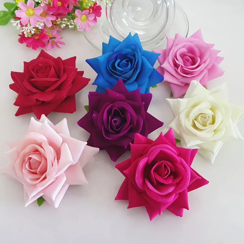 10pcs 8cm High Quality Real Touch Artificial Velvet Rose Flower Heads For DIY Brooch Headband Wedding Hair Accessories | Дом и сад