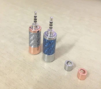 

Rhodium Plated Blue Carbon Shell 2.5mm 4poles TRRS Plug DIY adapter For Astell & Kern AK380 AK240 AK100i II AK70 10pcs
