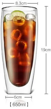 Дания Bodum двойными стенками Творческий из стекла кофе чашки чая сок кружка молока чашка кофе 1 шт. 80-650 мл пиво глоток коктейль очки кружка - Цвет: 650ml