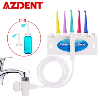 

Buy 1 Get 1 Faucet Oral Irrigator Water Dental Flosser 5 Tips+300ML Adults Children Nasal Wash Cleaner 2 Nozzles Tooth Whitening