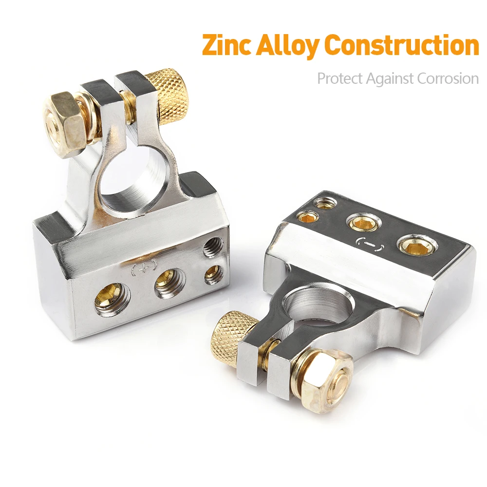 Ceny MICTUNING akumulator samochodowy złącza zaciskowe zestaw 2 4 8 10 AWG dodatni ujemny akumulator samochodowy Post Clamp dla samochodów Auto Caravan Marine