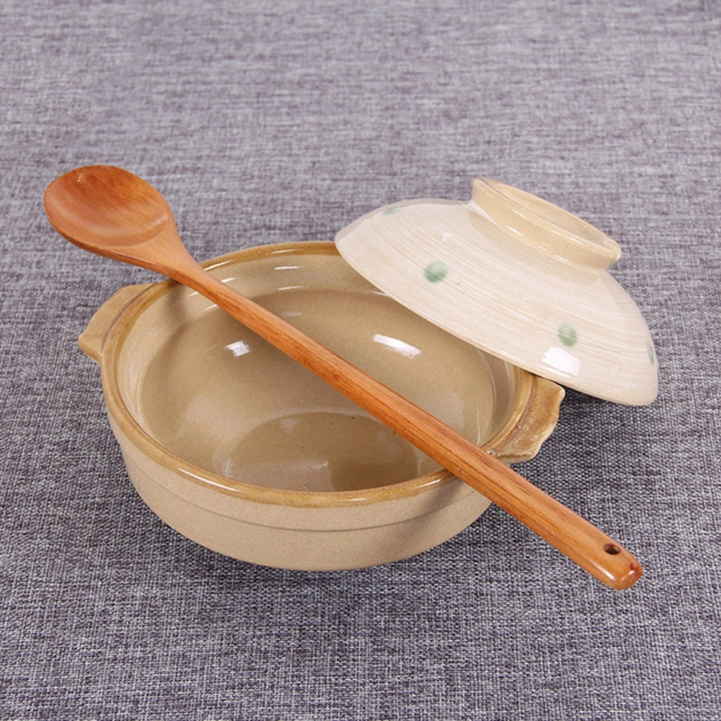 Vintage Wooden Wood Spoon Coffee Tea Cooking Dining Utensil Retro Long Handle