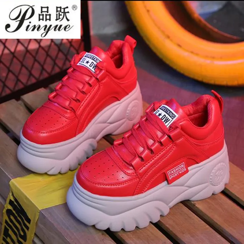 

Women casual shoes 2019 New Thick bottom Sneakers Fashion Vulcanize Shoes Woman Leather Platform Shoes Women Chaussure Femme